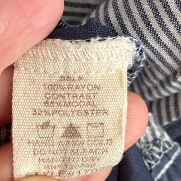 Mystree Blue Striped Floral Embroidered Button Down Shirt M - Picture 14 of 15